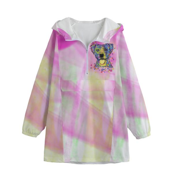 Leichte Regenjacke Tayra – Popart Hundemotiv, 100 % Polyester, Unisex, Staffordshire, AmStaff, Staff, Pitbull, Pit, Listenhund, SOKA